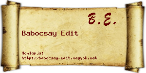 Babocsay Edit névjegykártya