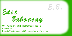 edit babocsay business card